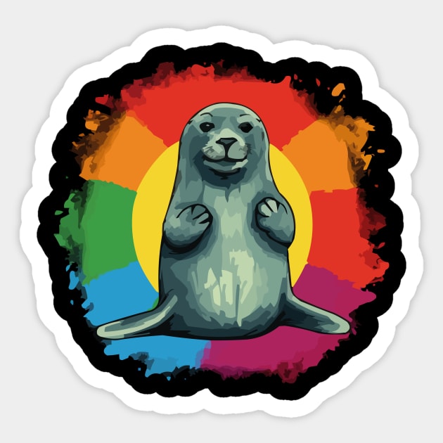 Seal Retro Vintage Sunset Rainbow Sticker by Pixy Official